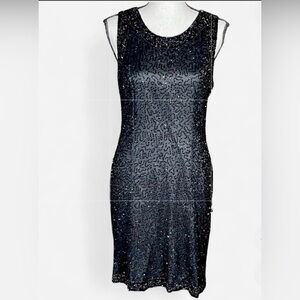 Laurence Kazar Black Sequin Mini Dress